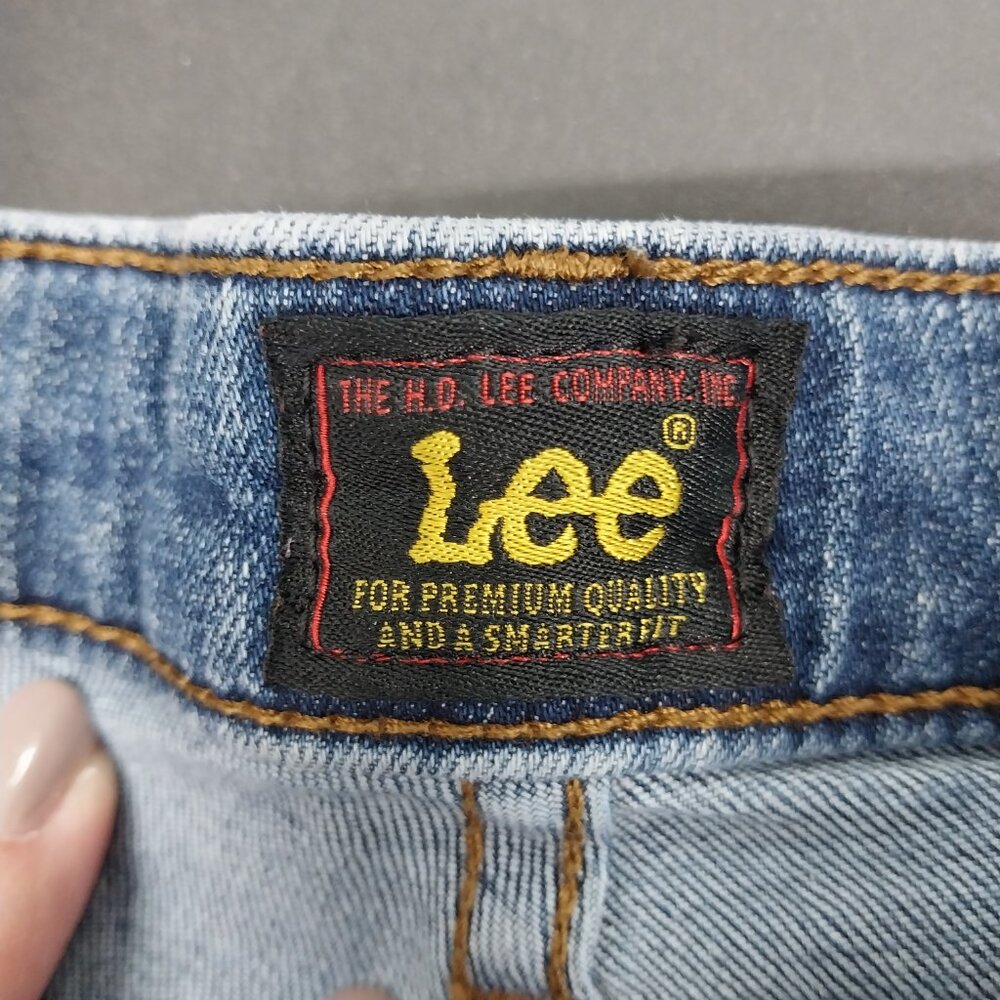 3788 Size 18 Upcycled Lee Blue and Orange Bell-Bottoms. - Picture 5 of 6
